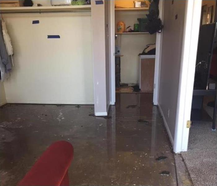 Standing water in a room. 